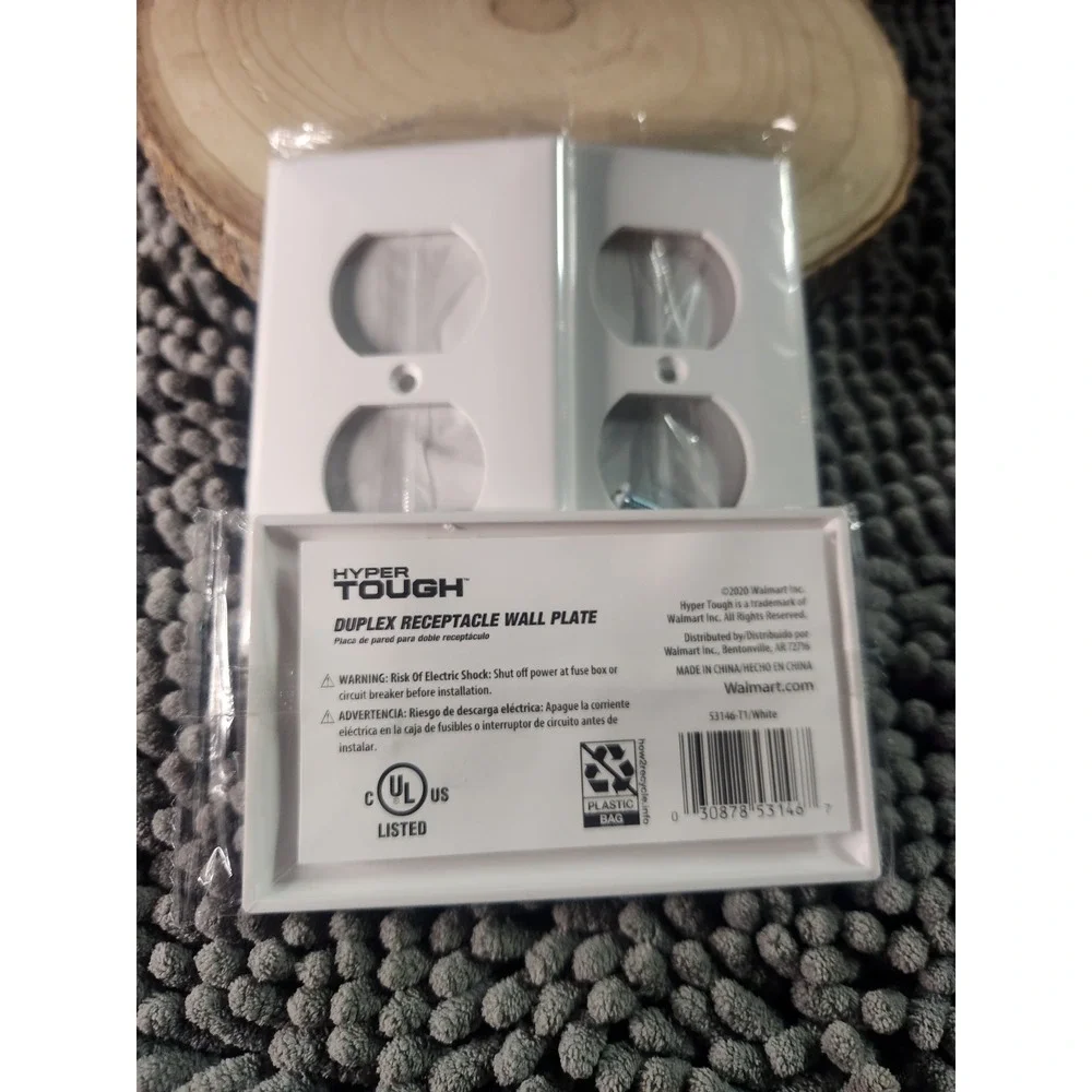 Lot Of‎ 3~Hyper Tough Wallplate Duplex Outlet (White) 53146-T1~NEW IN PACKAGE